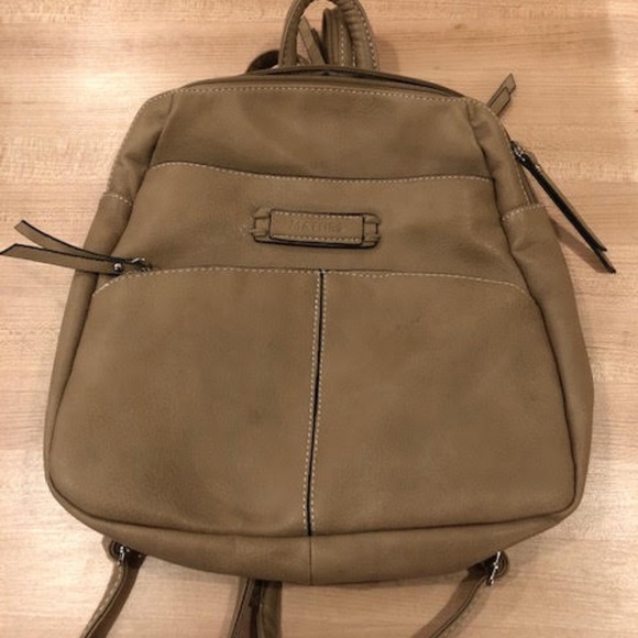 tan backpack purse